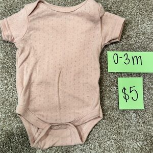 Blush Pink Baby Onesie, never worn, 0-3 months